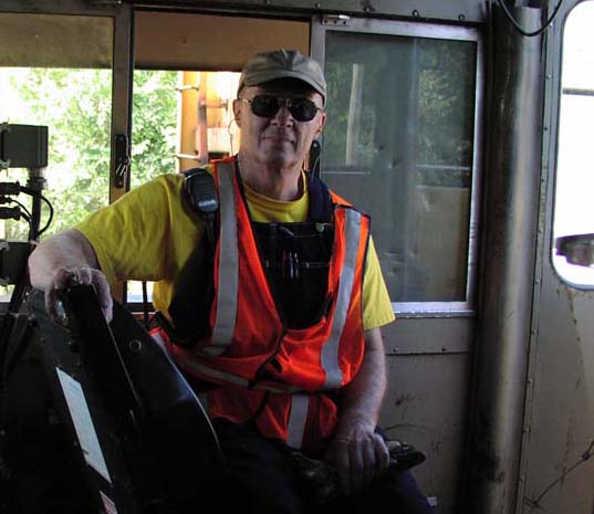 In the cab of a EMD GP-38